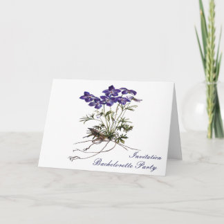 VIOLET Flower botanical Bachelorete  invitation