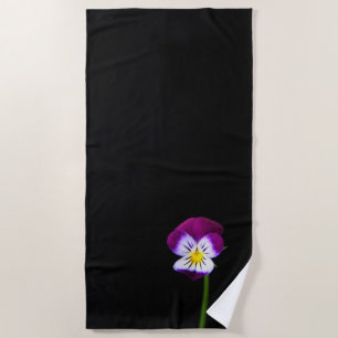 Violet Flower btcnm Beach Towel