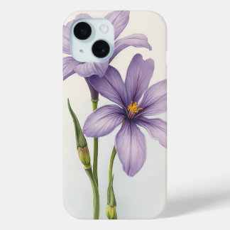 Violet flower iPhone 15 case