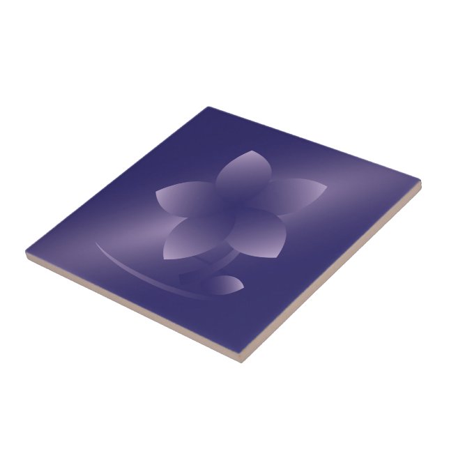 Violet flower ceramic tile (Side)