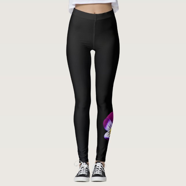 Violet Flower lecnm Leggings (Front)