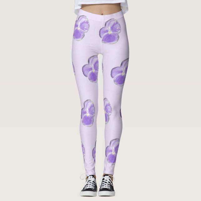 Violet Flower Leggings (Front)