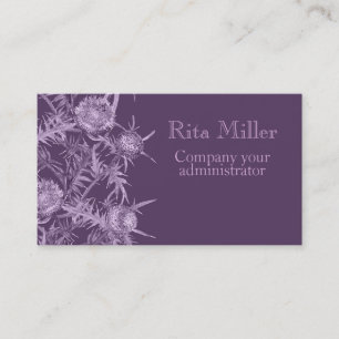 violet flower pattern business card