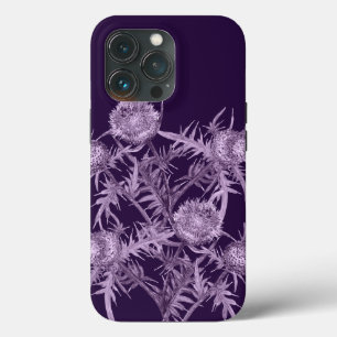 violet flower pattern iPhone 13 pro case