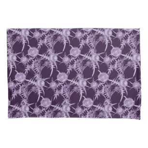 violet flower pattern pillowcase