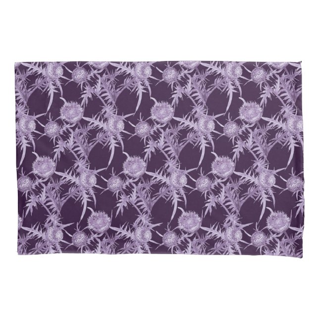 violet flower pattern pillowcase (Front)