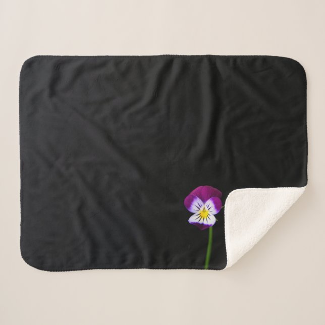 Violet Flower sbcnm Sherpa Blanket (Front (Horizontal))
