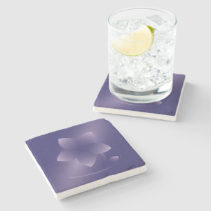 Violet flower stone coaster