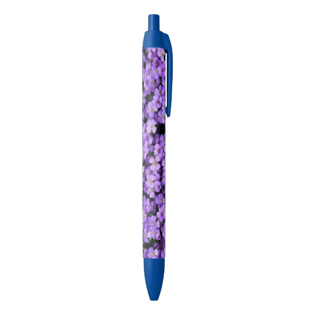 Violet Flowers Blue Ink Pen (Bottom (Vertical))