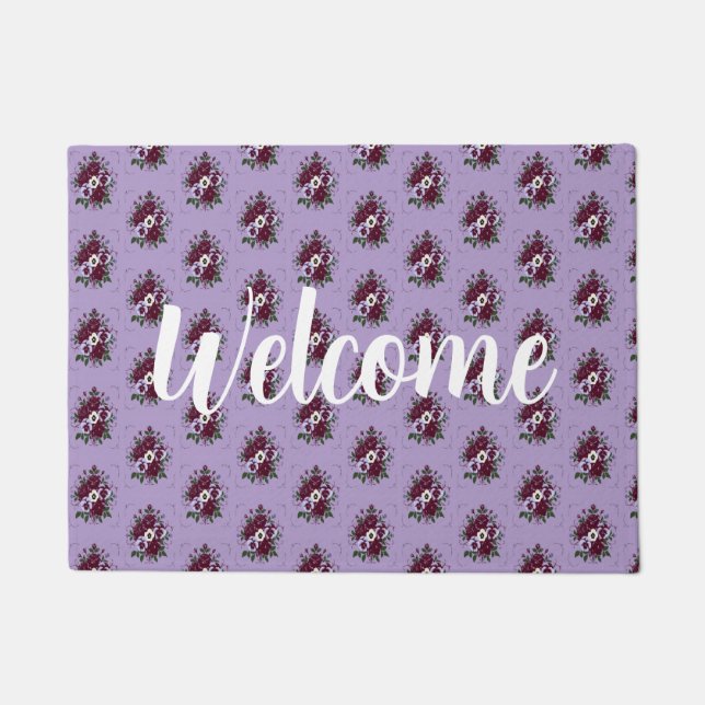 Violet Flowers Doormat (Front)