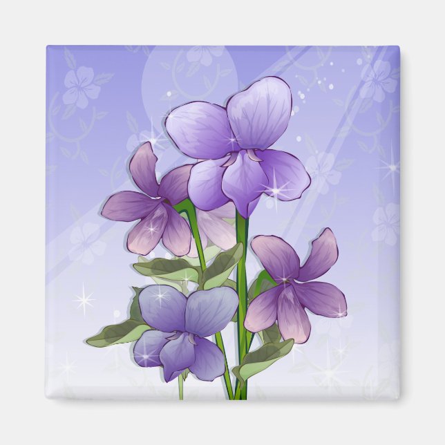 Violet flowers magnet (Front)