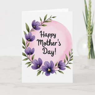 Violet Flowers Mothers Day Card