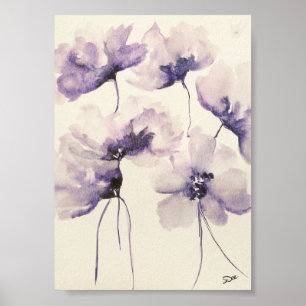  Violet Flowers Premium 5x7 Canvas Gloss Poster