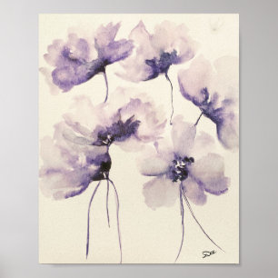 Violet Flowers Premium 8x10 Canvas Gloss Poster