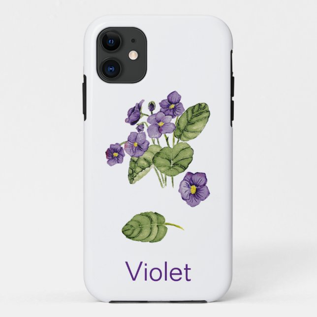 violet flowers purple botanical iPhone / iPad case (Back)
