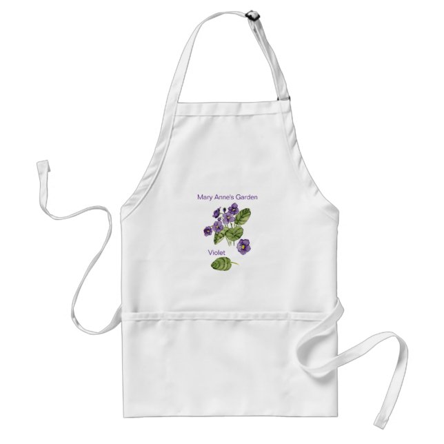 Violet flowers purple name place Apron (Front)