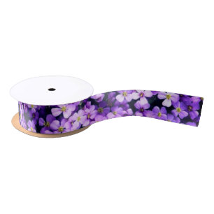 Violet Flowers Ribbon Satin Ribbon