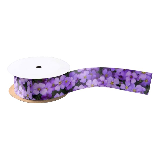 Violet Flowers - Satin Ribbon (Spool)