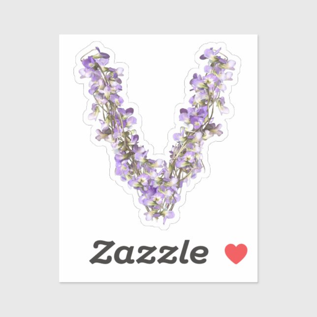 Violet flowers - Violet name initial  (Sheet)