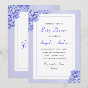 Violet Flowers Violets Baby Boy Shower Invitation