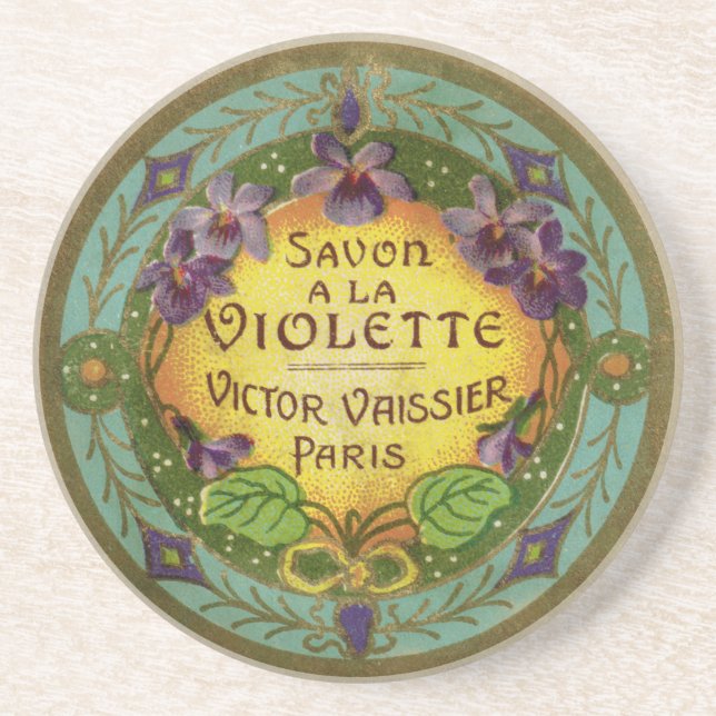 Violet French Perfume Sandstone Coaster (Front)
