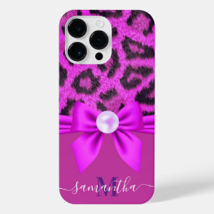 Violet Fur Leopard Print iPhone 14 Pro Max Case