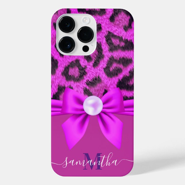 Violet Fur Leopard Print iPhone Case (Back)