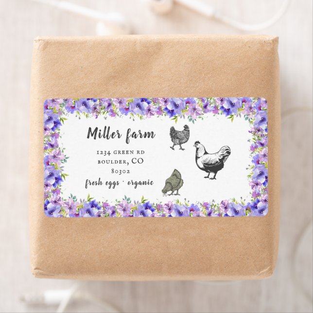 Violet Garden Floral Rustic Script Egg Carton (Insitu)