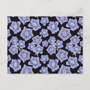 Violet Gentain Floral Pattern Holiday Postcard
