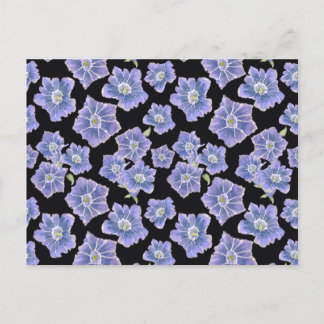 Violet Gentain Floral Pattern Holiday Postcard