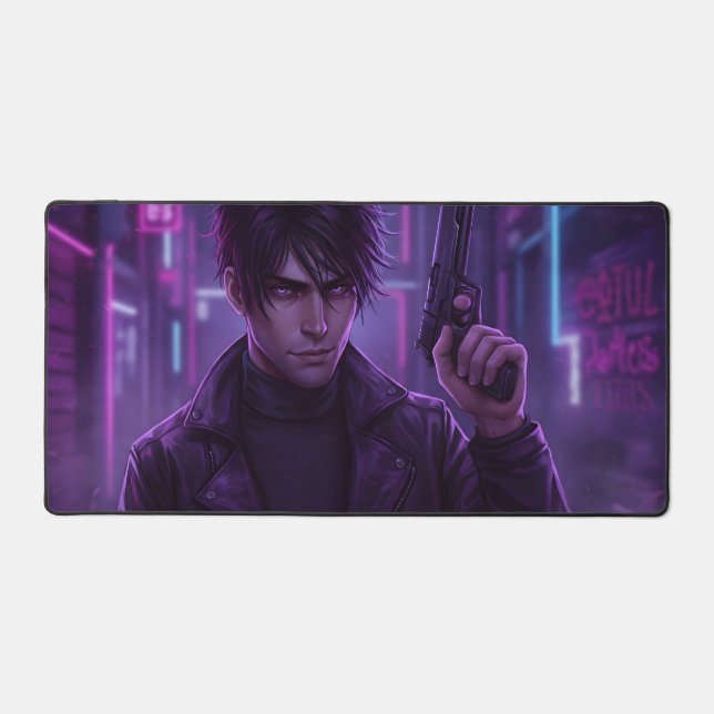 Violet Ghost Desk Mat (Front)