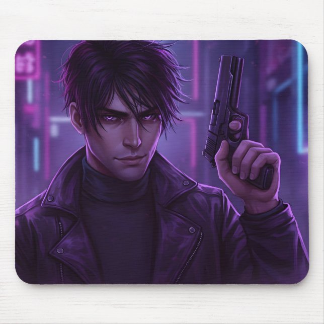 Violet Ghost Mouse Pad (Front)