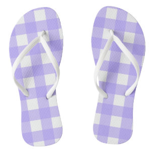 Violet Gingham Flip Flops