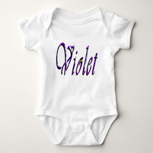 Violet Girls Name,  Baby Bodysuit (Front)