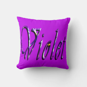 Violet, Girls Name, Logo, Purple Cushion