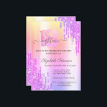 Violet Glitter Drips Ombre 18th Birthday Invitation<br><div class="desc">A modern,  chic,  and glamourous with violet glitter drips on a ombre background.</div>