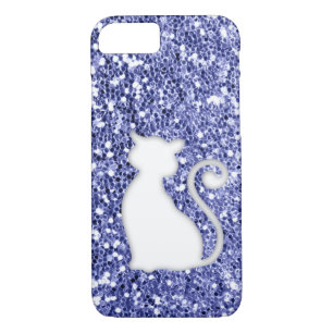 Violet Glitter Look Cat iPhone 8/7 Case
