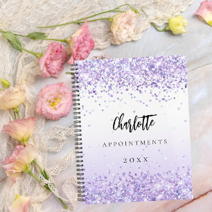 Violet glitter name appointment 2024 planner