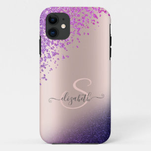 Violet Glitter Ombre Diamonds iPhone 11 Case