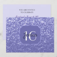 Violet glitter sparkle Sweet 16 Monogram