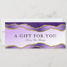 Violet Gold Agate Beauty Salon Gift Certificate