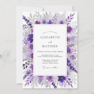 Violet Graceful Spring Wedding Invitation