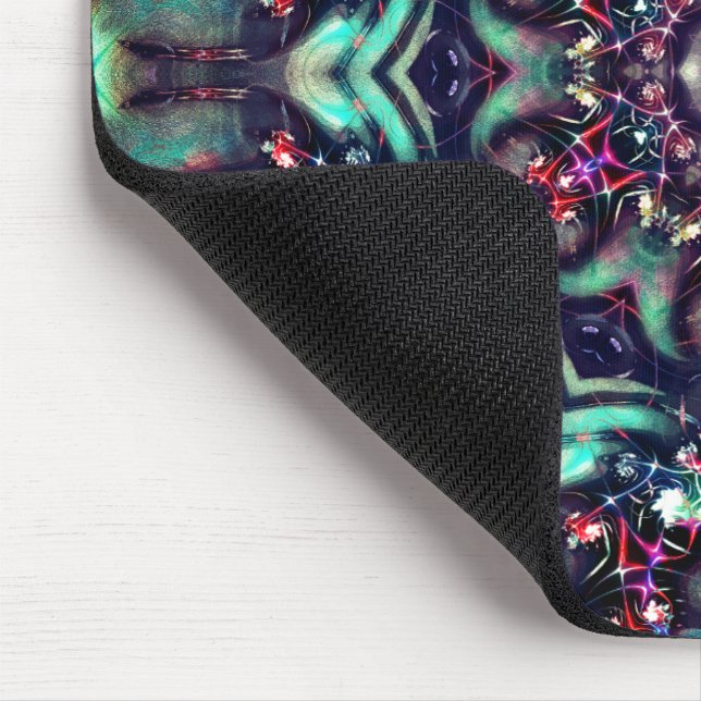 Violet gradient branch medallion on dark sand thro mouse pad (Corner)