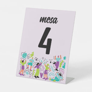 Violet, Green and Blue Festival wedding Pedestal Sign
