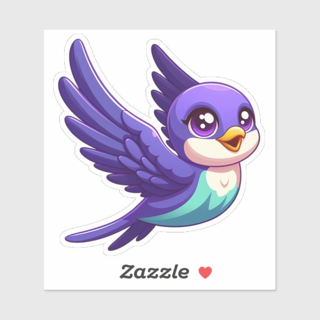 Violet-Green Swallow bird Custom-Cut Vinyl Sticker (Sheet)