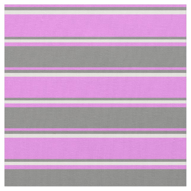 Violet, Grey, and White Coloured Stripes Fabric (Close Up)