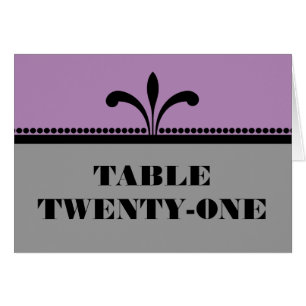 Violet/Grey Fancy Art Deco Table Number Card