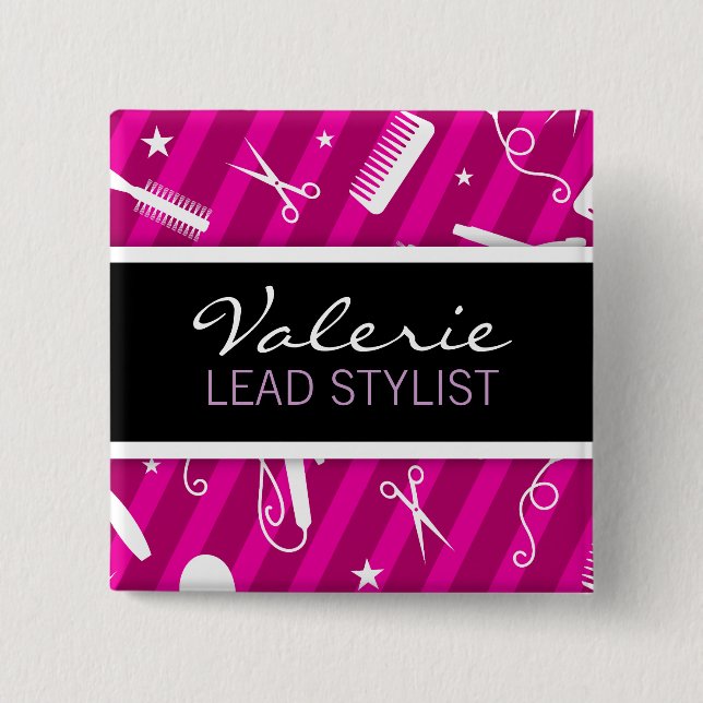 Violet Hair Salon Name Badge (Front)