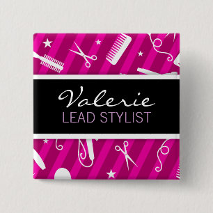 Violet Hair Salon Name Badge
