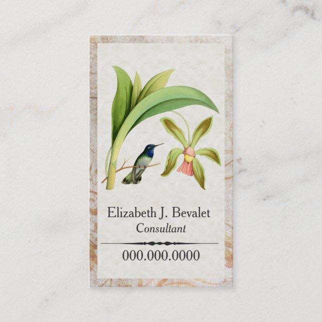 Violet Headed Hummingbird Business Cards (Front)